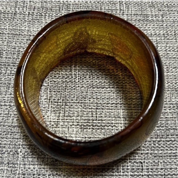 Vintage Lucite Rare 70’s Boho Asymmetrical Organic Butterfly Glitter Bangle - Picture 11 of 13